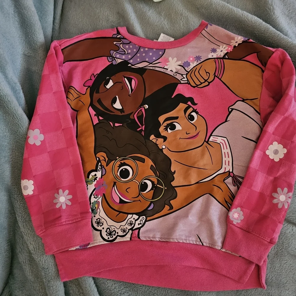 Pink Cartoon Character Sweatshirt with Crew Neck - Picture 4 of 9